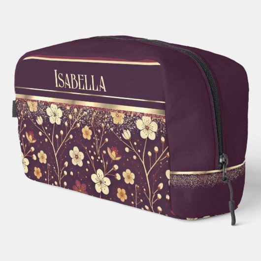 Gouden Bloesems: Delicate Bloemensymfonie Toilettasje (Rechterhoek)