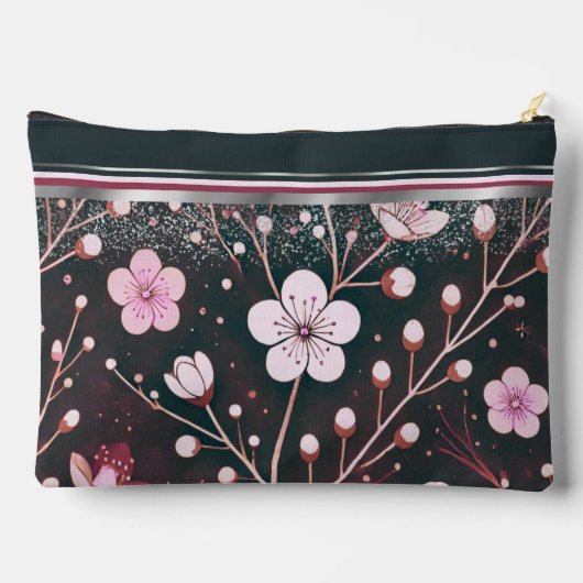 Gouden bloesems: Delicate Floral Symphony Etui (Achterkant)