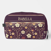 Gouden bloesems: Delicate Floral Symphony Toilettasje (Voorkant)