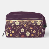 Gouden bloesems: Delicate Floral Symphony Toilettasje (Achterkant)