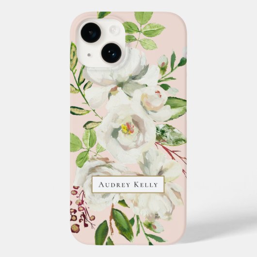 Gouden Blooms Custom Monogram | Blozen Case-Mate iPhone Case (Achterkant)