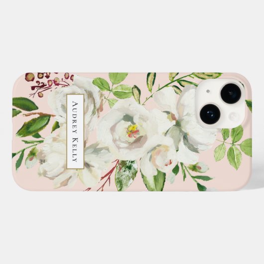 Gouden Blooms Custom Monogram | Blozen Case-Mate iPhone Case (Achterkant (horizontaal))