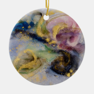 Gouden blos droom keramisch ornament