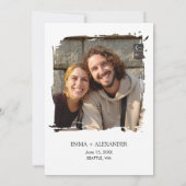 Gouden blozende bloemen foto save the date kaart (Achterkant)