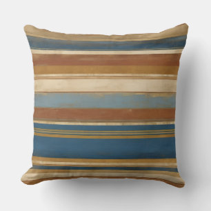 Gouden blues, beige en bronzen strepen kussen
