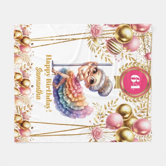 Gouden Blush Aangepaste Naam Grappig Oma Deken (Voorkant (Horizontaal))