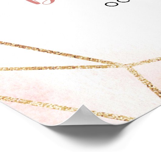 Gouden Blush Ballerina Tutu Baby shower Welkomstbo Poster (Hoek)