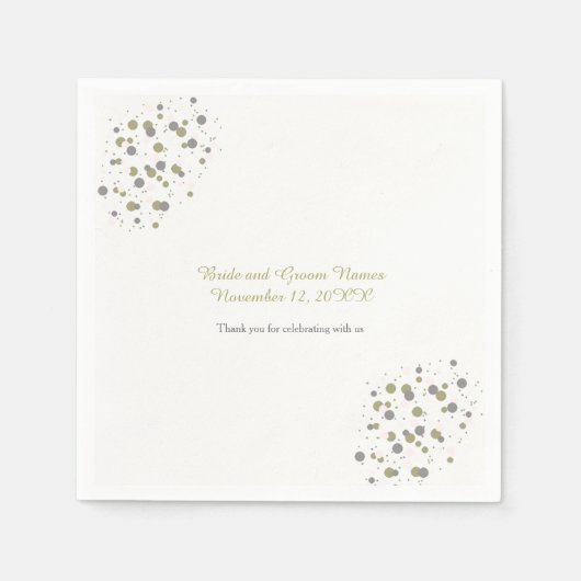 Gouden Blush Confetti Stippen Servet (Voorkant)
