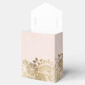 Gouden blush elegante kant bruiloft gunst bedankdoosjes (Geopend)