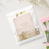 Gouden blush elegante  kant bruiloft gunst bedankzakje (Gezegeld)