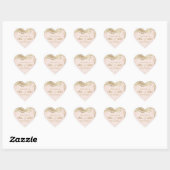 Gouden blush elegante  kant bruiloft gunst hart sticker (Vel)