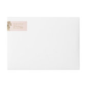 Gouden blush elegante kant bruiloft retour adres (Voorkant)