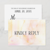 Gouden Blush en Roze Reactie RSVP-Kaart RSVP Kaartje (Voorkant / Achterkant)