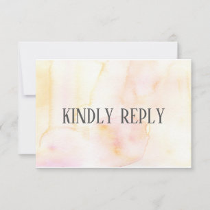 Gouden Blush en Roze Reactie RSVP-Kaart RSVP Kaartje