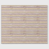 Gouden Blush Glitter Stripes Cadeaupapier (Vlak)