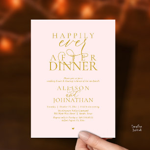 Gouden Blush Happily Ever After Dinner Huwelijk Kaart