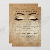 Gouden Blush Make-up Ogen Glitter 16e bruids Kaart (Voorkant / Achterkant)