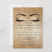 Gouden Blush Make-up Ogen Glitter 16e bruids Kaart (Voorkant)