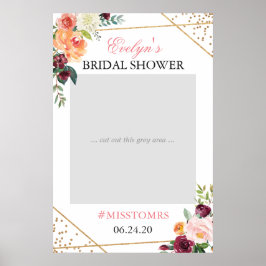 Gouden Blush Roze Bloem Bruidsfeest Foto Prop Poster