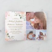 Gouden Blush Roze Bloem Foto QR Code Trouwen (Binnen)