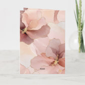 Gouden Blush Roze Bloemen Trouwen Kaart (Achterkant)