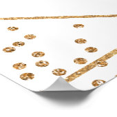 Gouden Blush Roze Bloemige Bruiloft Feest Foto Pro Poster (Hoek)