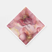 Gouden Blush Roze Bourgogne Bloemen Servet (Hoek)