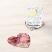 Gouden Blush Roze Bourgondiër Bloem Bruiloft Kartonnen Onderzetters (Insitu)