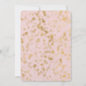Gouden Blush Roze Confetti Bruiloft uitnodigt Kaart (Achterkant)