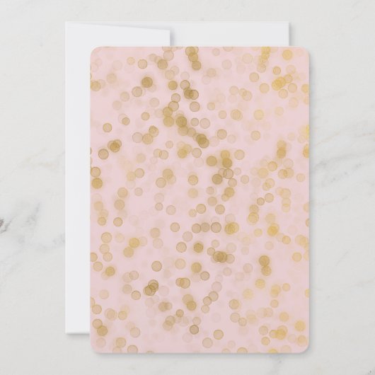 Gouden Blush Roze Confetti Bruiloft uitnodigt Kaart (Achterkant)