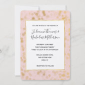 Gouden Blush Roze Confetti Bruiloft uitnodigt Kaart (Voorkant)