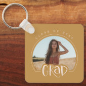 Gouden Blush Roze Fotoklasse van 2025 Afstuderen Sleutelhanger (Voorkant)