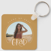 Gouden Blush Roze Fotoklasse van 2025 Afstuderen Sleutelhanger (Achterkant)