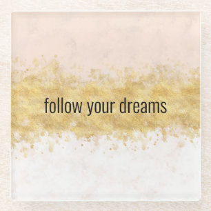 Gouden Blush Roze Glam Glazen Onderzetter