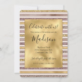 Gouden Blush Roze Glitter Glitzy Strepen Kaart (Voorkant)