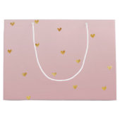 Gouden Blush Roze Ombre Harten Groot Cadeauzakje (Voorkant)
