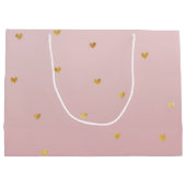 Gouden Blush Roze Ombre Harten Groot Cadeauzakje (Achterkant)