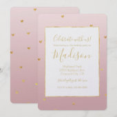 Gouden Blush Roze Ombre Harten Kaart (Voorkant / Achterkant)