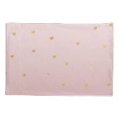 Gouden Blush Roze Ombre Harten Kussensloop (Achterkant-Links)