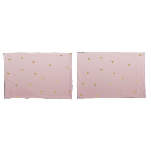 Gouden Blush Roze Ombre Harten Kussensloop (Voorkant-Set)
