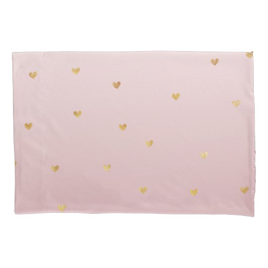 Gouden Blush Roze Ombre Harten Kussensloop (Voorkant-Links)