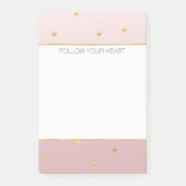 Gouden Blush Roze Ombre Harten Post-it® Notes (Voorkant)