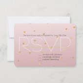 Gouden Blush Roze Ombre Harten RSVP (Voorkant)