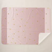 Gouden Blush Roze Ombre Harten Sherpa Deken (Voorkant (horizontaal))