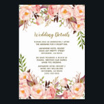 gouden blush roze pioen bruiloft invoegen Kaarten<br><div class="desc">Gold Blush Pink Peony Wedding Insert Kaarten - heeft een prachtige tekstindeling van bedrukt goud en brons versierd met pioenen,  rozen en groen.</div>