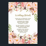 gouden blush roze pioen bruiloft invoegen Kaarten<br><div class="desc">Gold Blush Pink Peony Wedding Insert Kaarten - heeft een prachtige tekstindeling van bedrukt goud en brons versierd met pioenen,  rozen en groen.</div>