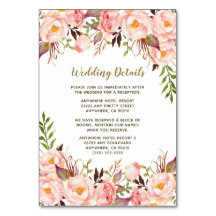  gouden blush roze pioen bruiloft invoegen Kaarten