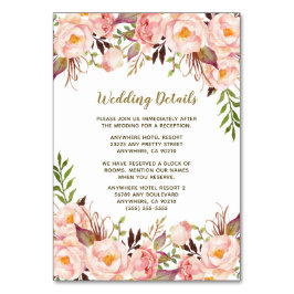  gouden blush roze pioen bruiloft invoegen Kaarten