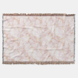 Gouden Blush Roze Rozenblaadjes Bloemig Deken