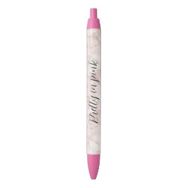 Gouden Blush Roze Rozenblaadjes Bloemig Zwarte Inkt Pen